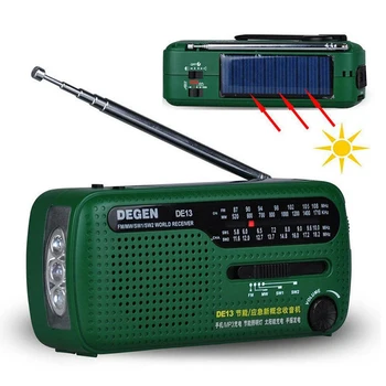 DEGEN DE13 FM AM SW Slnečnej Strane Kľučky RÁDIO Solárne Napájanie Núdzové Rádio Globálne prijímač Multifunkčné Svietidlo Núdzové Powe