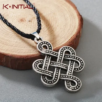 Kinitial Antické Bronzové Čínsky Uzlov Cross Prívesok Náhrdelník Infinity Írsky Uzol Náhrdelníky Viking Punk Choker Šperky