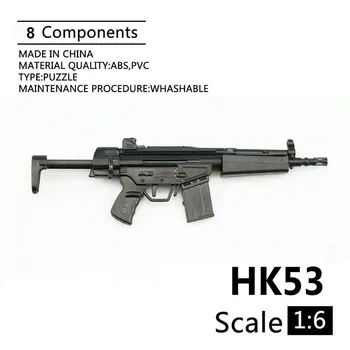 1:6 HK53 Skrátená Karabíny 1/6 Plastové Zmontované Zbrane Puzzle Model Pre 12