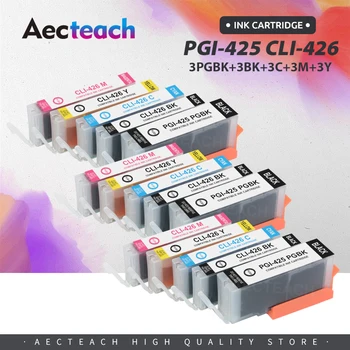Aecteach nové Kompatibilné Atramentové Kazety Pre Canon PGI 425 CLI 426 PIXMA IP4840 IP4940 IX6540 MG5140 MG5240 MG5340 Tlačiareň