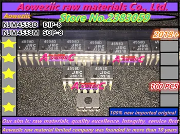 Aoweziic 2018+ 100% nové dovezené pôvodné NJM4558D DIP-8 NJM4558M SOP-8 Dual Operačný Zosilňovač NJM4558 JRC4558 4558