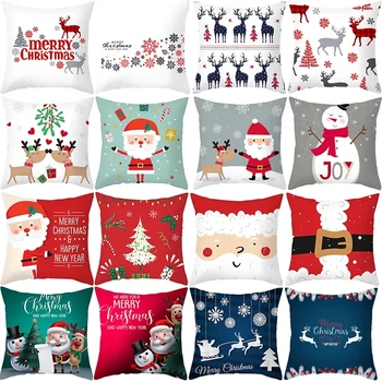 Vianočné Polyester Vankúš Sofa Vankúš Prípade Sedadlo Auta Domova Hodiť Vankúš Vianočné Dekorácie Pre Domov PZ10