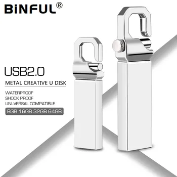 BiNFUL usb flash stick Nepremokavé pero jednotky USB 2.0 kl ' úč 4GB/8GB/16GB/32GB/64GB/128GB/256 GB Prenosné U Diskov Zadarmo Vlastné Logo
