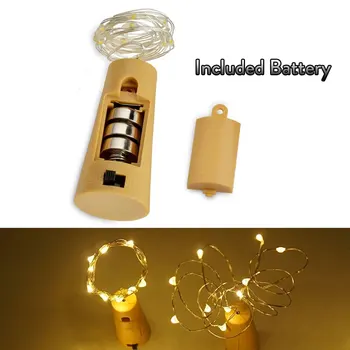 10 20 30 LED Fľaša Vína Svetlá Korku Batérie Powered Garland DIY Vianočné String Svetlá Pre Strany dovolenku Svadobné Decoracion