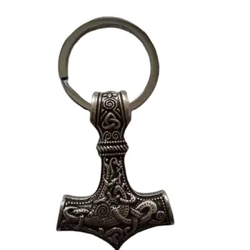 viking Keychain Thor Viking Runy Kladivo Keychain Krúžok Kľúčov Kľúč Šperky Viking Amulet Keychain Dropshipping