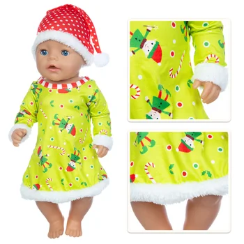 Teplé Vianočné Hat Vyhovovali Doll Oblečenie vhodné 17 palcové 43 cm Bábiky Oblečenie Narodené Dieťa Oblek Pre Dieťa Narodeniny Fistival Darček