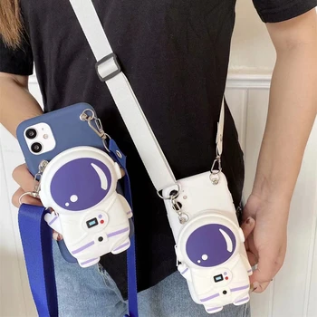 3D Astronaut Mince Peňaženky Prípade Huawei P20 P30 Pro P10 P50 P40 Lite E P Smart Z Y Pro Plus 2019 2020 2021 Peňaženky, Tašky Kryt
