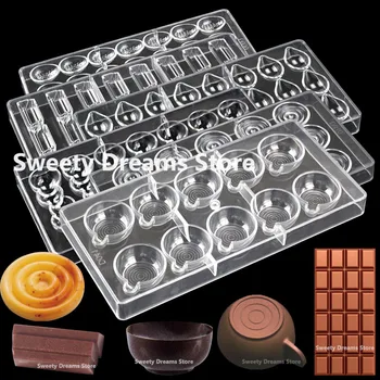 Polykarbonátové Čokoláda, Formy Na Pečenie Mousse Cukrovinky, Želé Tortu Dekorácie Plastové Čokoláda Plesne Blok Candy Formy Na Pečenie