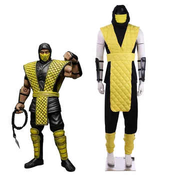 Hra Mortal Kombat X Scorpion Kostým Sub-Zero Cosplay Žltá Modrá Bitky Bojovať proti pánske Oblečenie pre Dospelých Plný Vyhovovali Halloween Karneval