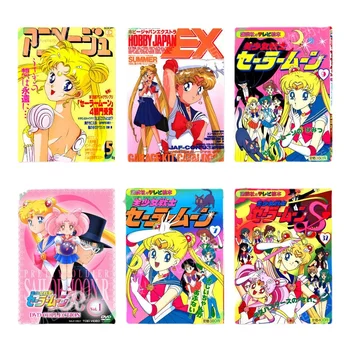 20 listov/set Anime Sailor Moon Ortuť časopis plagát ubytovni izba dekorácie, maliarstvo, samolepky na stenu, tapety Papier A4 darček