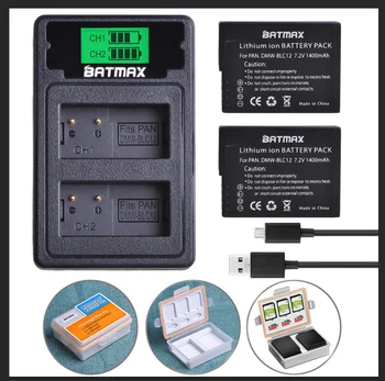 2X DMW-BLC12 BLC12E DMW BLC12 Batérie + Vstavané LED USB Duálna Nabíjačka pre Panasonic Lumix FZ1000 FZ200 FZ300 G5 G6 G7 GH2 GX8