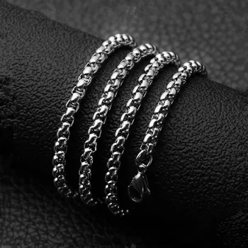 Nízka cena veľkoobchod 6 MM z nehrdzavejúcej ocele námestie pearl reťazca náhrdelník punk hip-hop, rock pánske hrubé náhrdelník strany darček šperky
