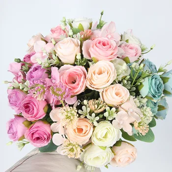 Banda krásne umelé pivónia ruže hodvábu kvetov DIY domáce záhradné party, svadobná dekorácia umelé kvety