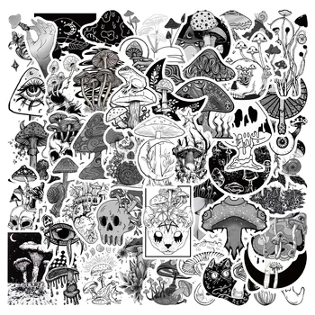 10/50PCS Cartoon Gotický Horor v Štýle Black White Húb Graffiti Zábavné Nálepky na Notebook, Telefón, Auto, Skateboard Punk Odtlačkový Hračka