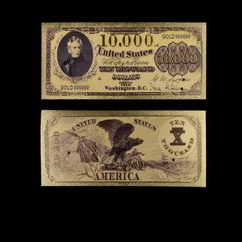 10000 Dolár Zlatej Fólie Farebné Dvojité Dizajn Amerických Bankoviek Zlatej Fólie Á Bankoviek/papierové Peniaze Colletion Falošných Dolárov