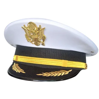 Biela Kapitán Námorník Spp Mužov Armády Vojenské Vybavenie, Príslušenstvo Eagle Odznak pre Fáze Široký Okraj Klobúka Cosplay US Navy Marine Čiapky