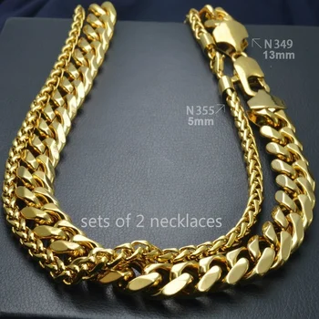 Cool Sady 2 náhrdelník v 50 60 70 cm dĺžka reťazca šperky pre mužov alebo ženy