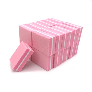 50pcs/veľa Krásy Mini Hubky Nechty Súbor Candy Pink Brúsenie Buffer Gel Polish Blok pilníčkov na Nechty Dvojité Bočné Manikúru, make-up Nástroje