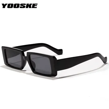 YOOSKE Trendy Čierne slnečné Okuliare Ženy Značky Dizajnér Obdĺžnik Hrubý Rám Módne Slnečné Okuliare Odtiene pre Dámy UV400