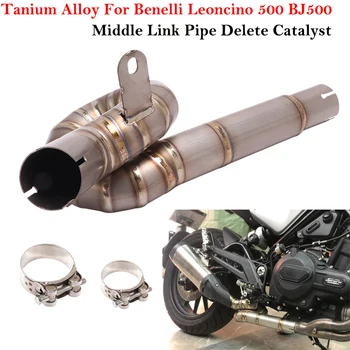 Titánové Zliatiny Pre Benelli Leoncino 500 BJ500 Motocykel Výfukových Uniknúť Šál Systém Upraviť Uprostred Prepojenie Potrubia Vymazať Katalyzátor