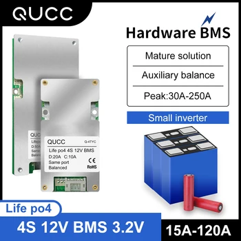 Qucc Lifepo4 batérie BMS 4S 12V 18650 Lítiové Batérie, Ochrana Rada 15A 20A 30A 40A 60A 100A 120A s Rovnováhu regulácia Teploty