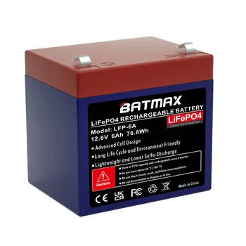 Batmax 12V 6A Lítium-LiFePO4 Hlboké Cyklus Nabíjateľná Batéria pre RV, Solárne, Morská, po súši, Off-Grid Aplikácie