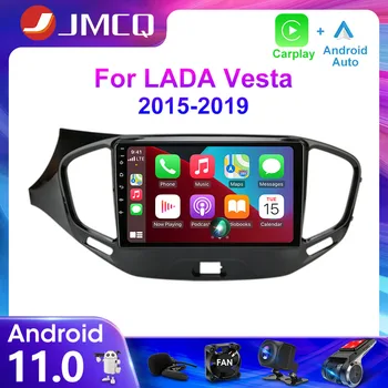 JMCQ 2Din autorádia Multimediálny Prehrávač Videa Pre LADA Vesta Kríž Šport 2015 2016 2017-2019 Navigácie GPS 4G Android 11 Carplay