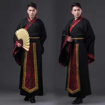 Staré Čínske Pánske Tanečné Stage Výkon Odev Dynastie Hanfu Tang Kostým Mužov Saténový Župan Čínske Tradičné Šaty