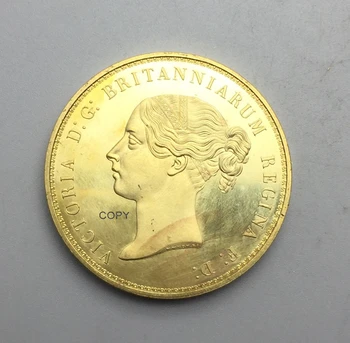 Spojené Kráľovstvo 5 Libier 1839 Victoria Lev Veľkej Británie Gold Brass Remesiel Kópie Mincí