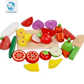 Drevené Deti hračky simulácia Rezanie ovocia a zeleniny, kuchyňa hračky pre deti Montessori výchovy Drevené hračky, darčeky