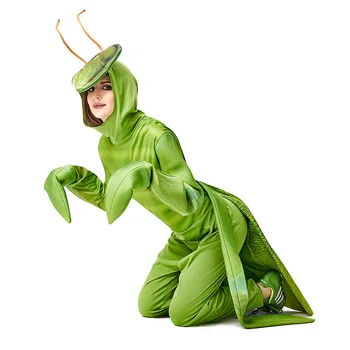 Fantasia Purim Halloween Kostýmy Unisex Muži Ženy Modlivka Zelená Kostým Zelenej Hmyzu Výkon Oblek