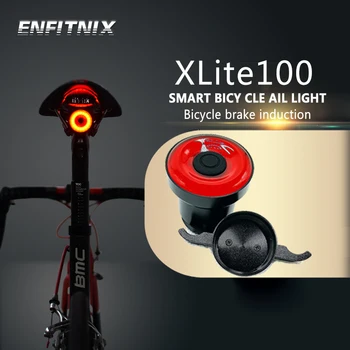 ENFITNIX Xlite100 Požičovňa Chvost Svetla, Intelligent Sensor Brzdové Svetlá Usb Cestnej Bike MTB Cubelite II Zadné zadné svetlá