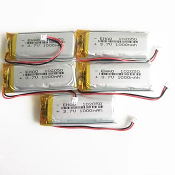 5 KS 3,7 V 102050 1000mAh Lítium-Polymérová Lipo Nabíjateľná Batéria JST 1,25 mm Konektor 2pin Pre KTV Domácnosti, Káblové, Mikrofón