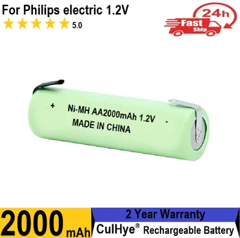 Vysoká Energetická AA 1.2 V Nabíjateľné NIMH Batérie 2000mah pre Philips Elektrický Holiaci strojček Holiaci Kefka s Zváranie Kartu