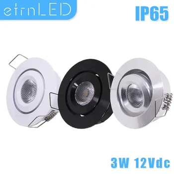 etrnLED Vodotesné Mini LED Reflektory 3W 12V Stmievateľné Zapustené Downlight Sklopné Uhol Strop Škvrny Kúpeľňa Kuchyňa Svetlá