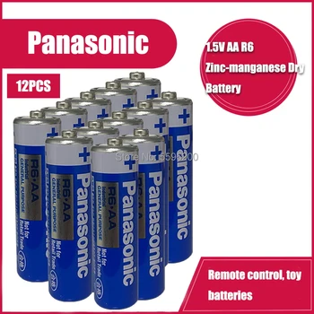 12PCS Panasonic 1,5 V Alkalické Batérie AA R6P R6 E91 UM3 Super Heavy Duty Batérie Primárne