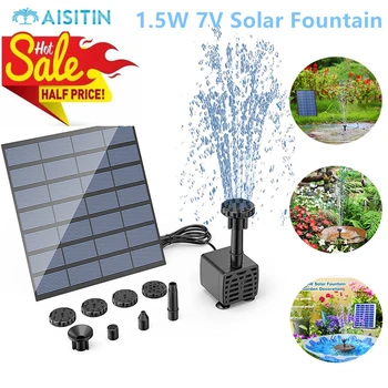 AISITIN DIY Solar Vodné Čerpadlo Kit so 6 Tryskami, DIY Vody Funkciu Vonkajšie Fontány pre Vtákov, Vaňa, Rybníky, Záhrada a akvárium